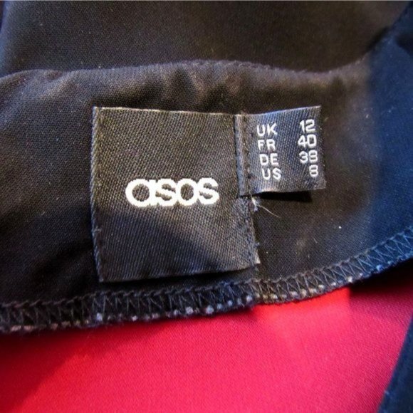 ASOS Black & Red Mod Color Block Contemporary Shift Power Dress | Women's 12 - Picture 5 of 7